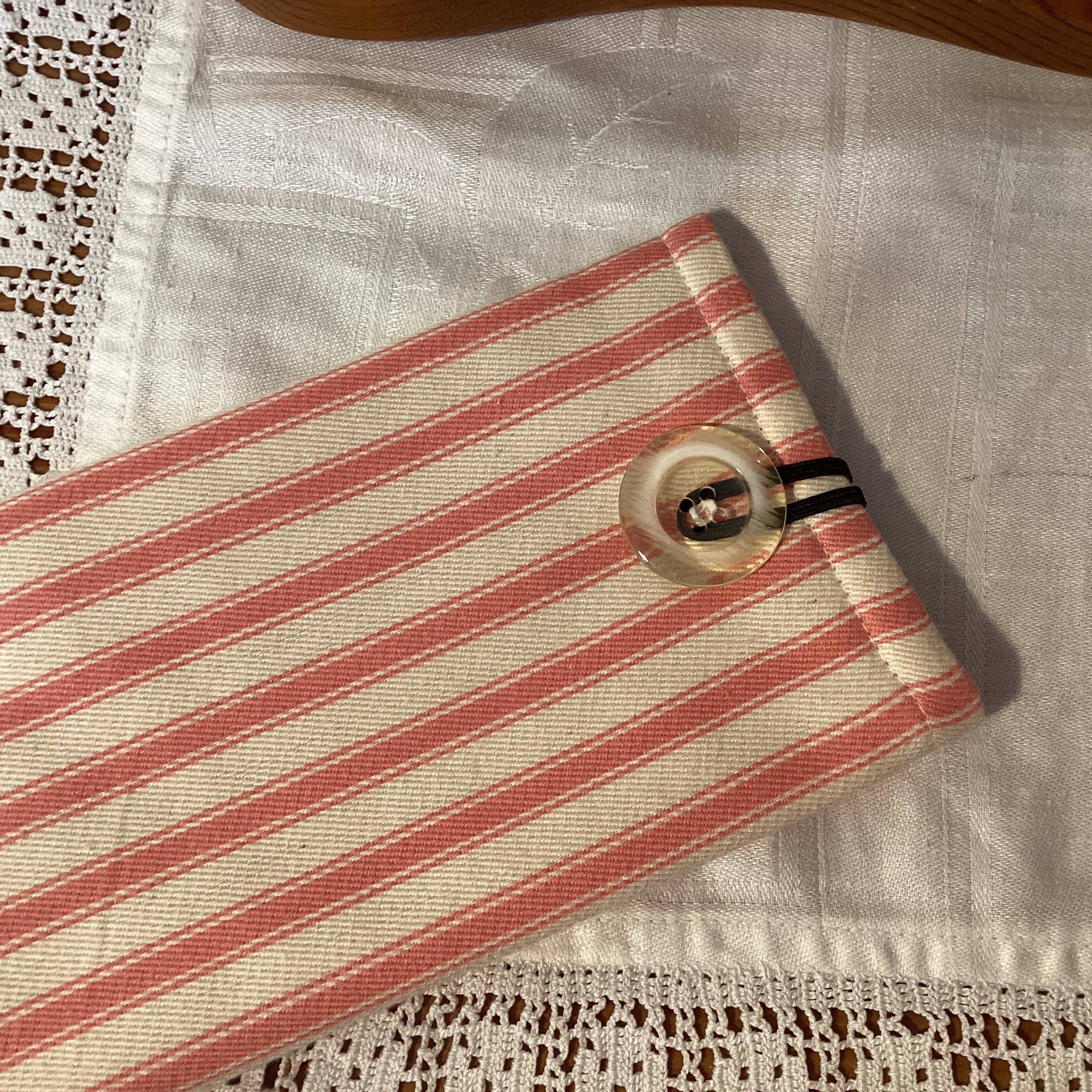 Glasses Case - pink and beige stripe