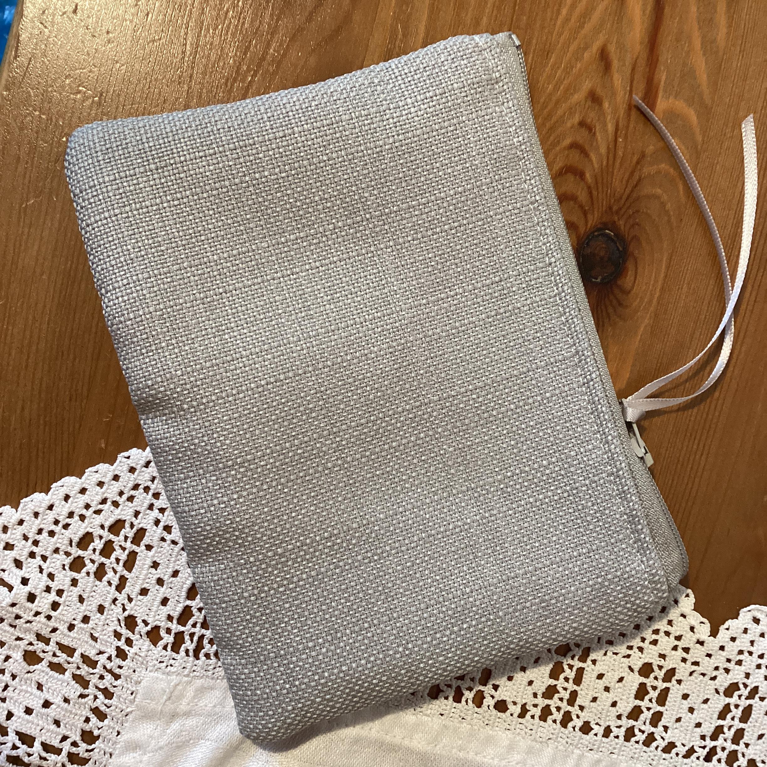 Zipped Coin Purse - grey linen