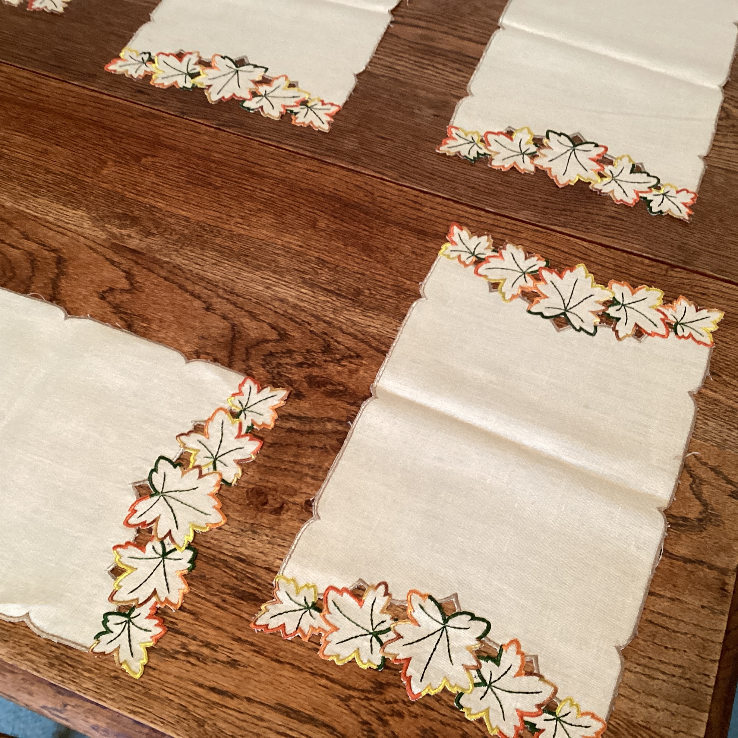 Vintage embroidered tablemats